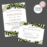 Greenery Arch Foil Invitation - goprintplus