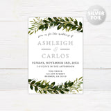 Greenery Arch Foil Invitation - goprintplus