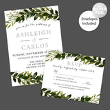 Greenery Arch Foil Invitation - goprintplus