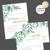 Greenery Corners Foil Invitation - goprintplus