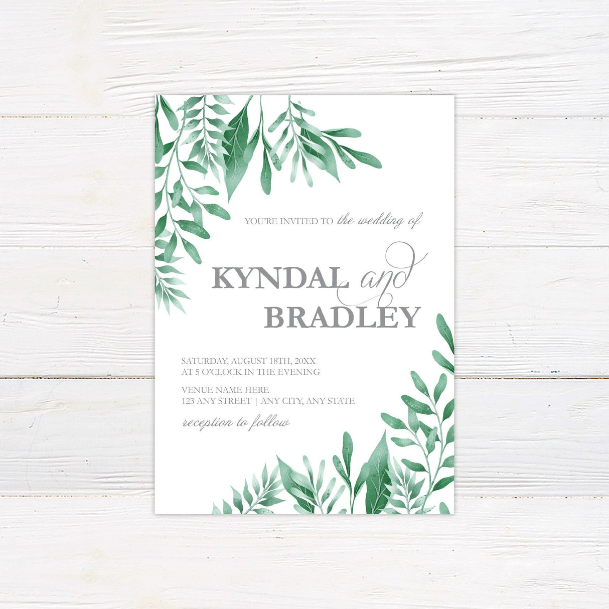 Greenery Corners Invitations - goprintplus