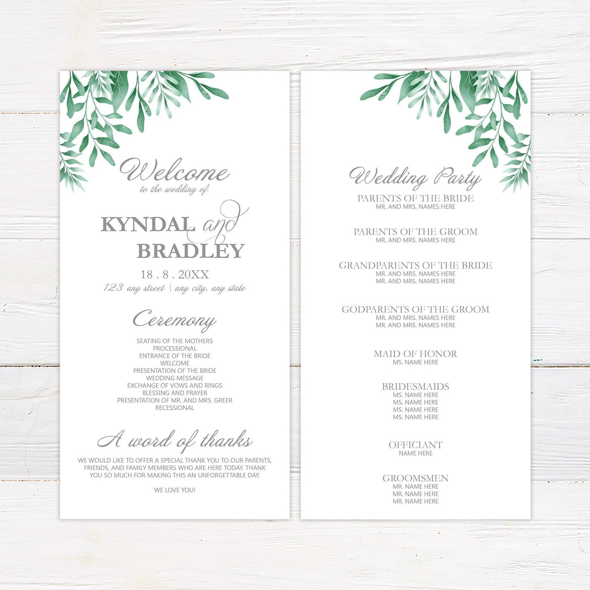 Greenery Corners Invitations - goprintplus