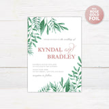 Greenery Corners Foil Invitation - goprintplus