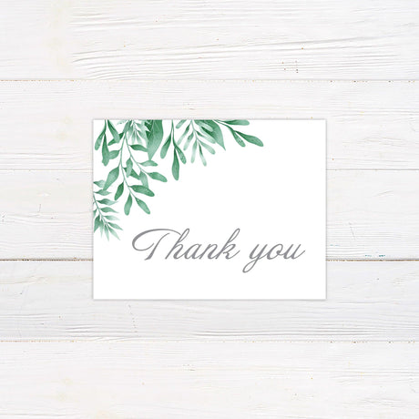 Greenery Corners Thank You Card - goprintplus