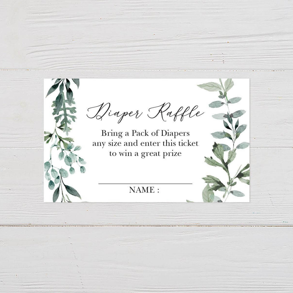 Greenery Wreath Diaper Raffle