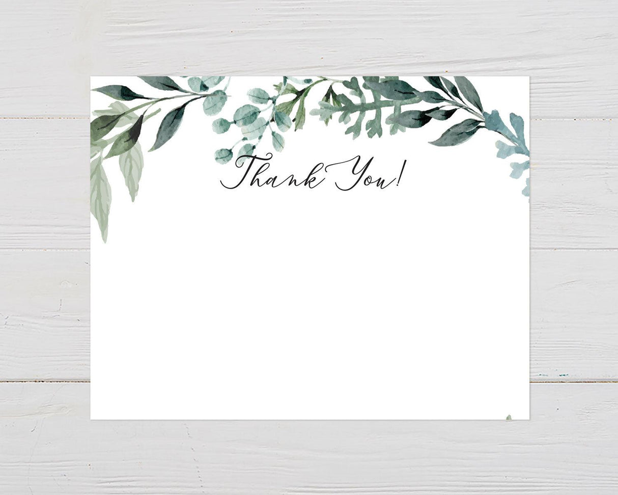 Greenery Wreath Thank You Card - goprintplus