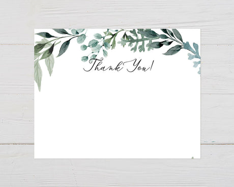 Greenery Wreath Thank You Card - goprintplus