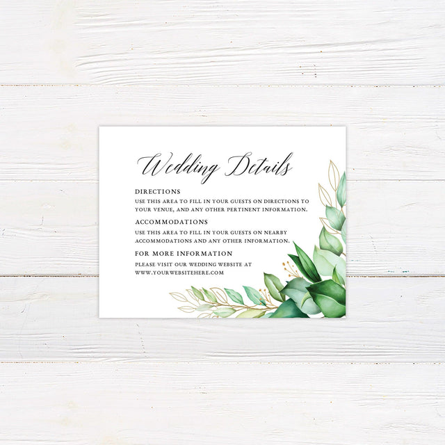 Greenery and Gold Details Cards - goprintplus