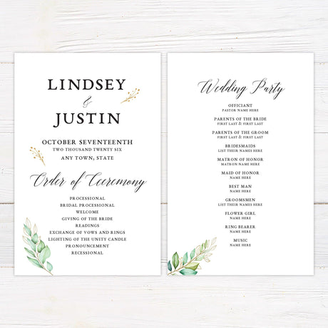 Greenery and Gold Invitations - goprintplus