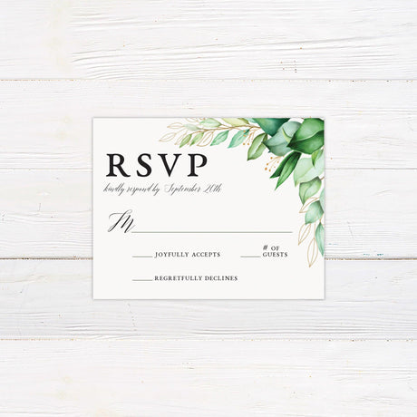 Greenery and Gold Invitations - goprintplus