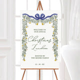 Elegant Pear Greenery Christmas Luncheon Invitation