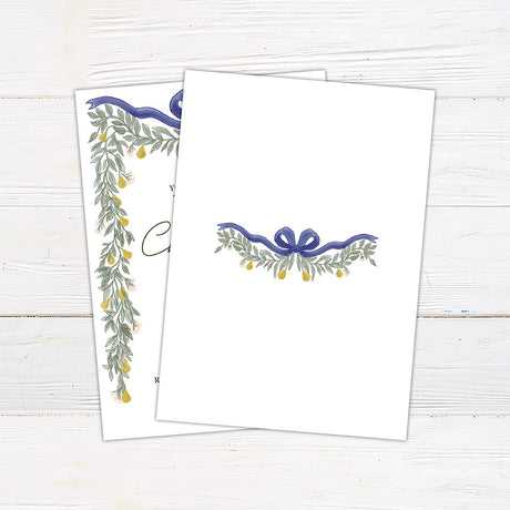 Elegant Pear Greenery Christmas Luncheon Invitation