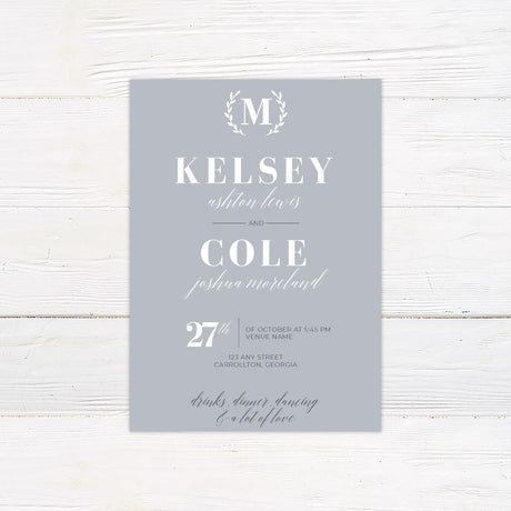 Grey Simple Invitations - goprintplus