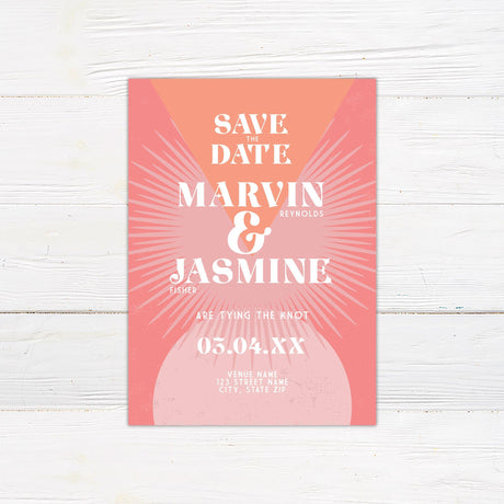 Groovy Geometric Save The Date - goprintplus