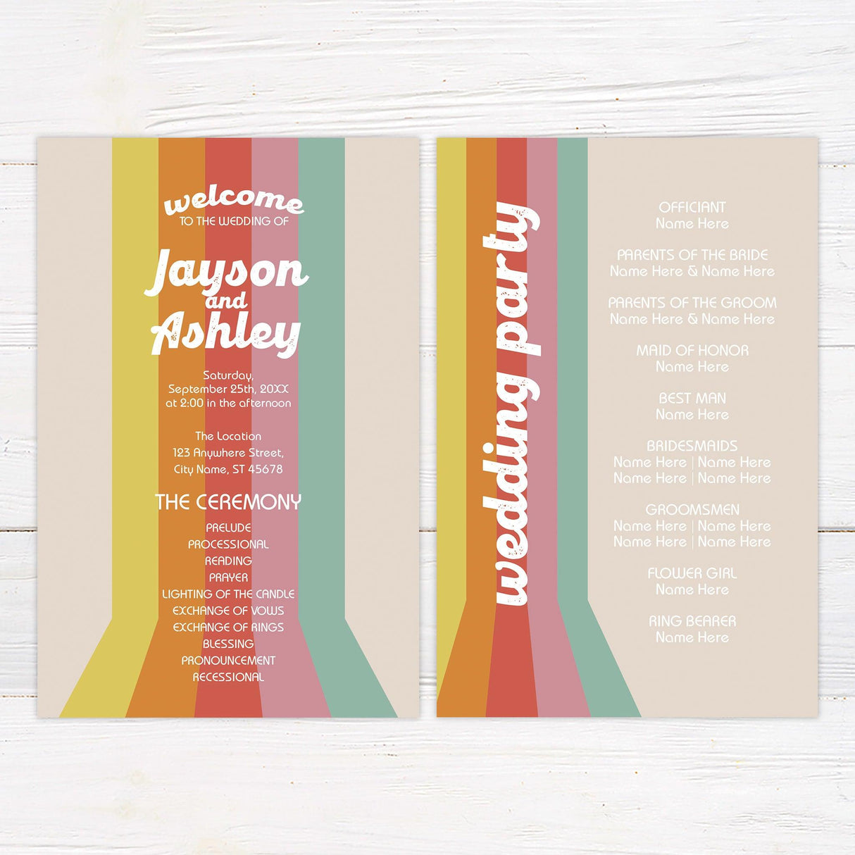 Groovy Stripe Invitations - goprintplus