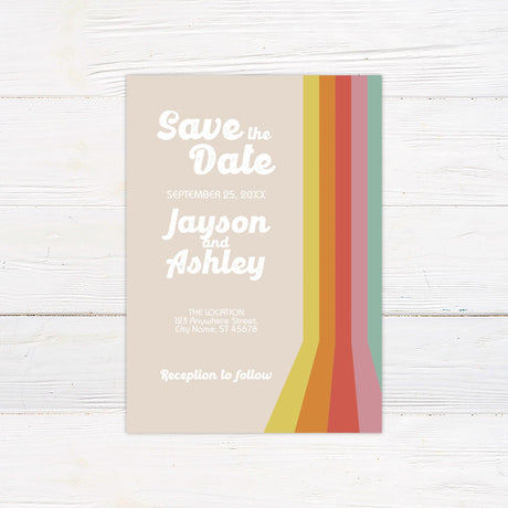 Groovy Stripe Invitations - goprintplus