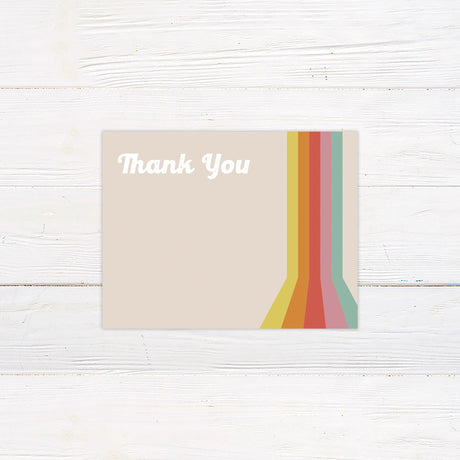 Groovy Stripe Thank You Card - goprintplus