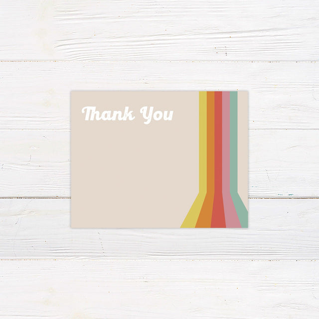 Groovy Stripe Thank You Card - goprintplus