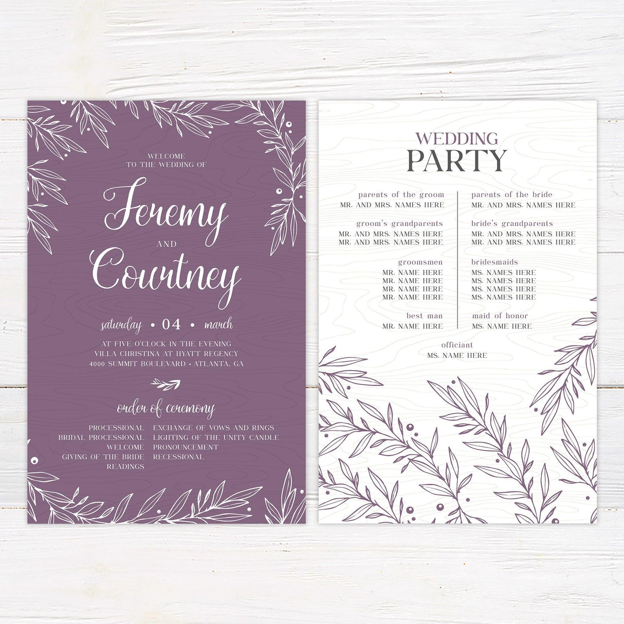 Hand Drawn Wreath Invitation - goprintplus