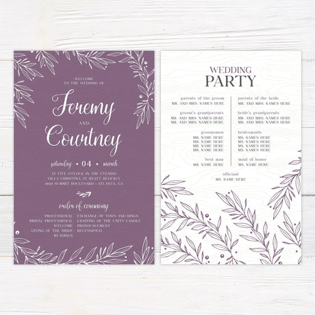 Hand Drawn Wreath Invitation - goprintplus