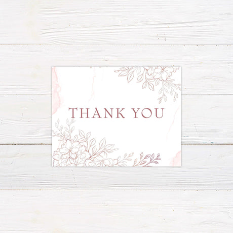 Hand Drawn Flowers Thank You Card - goprintplus