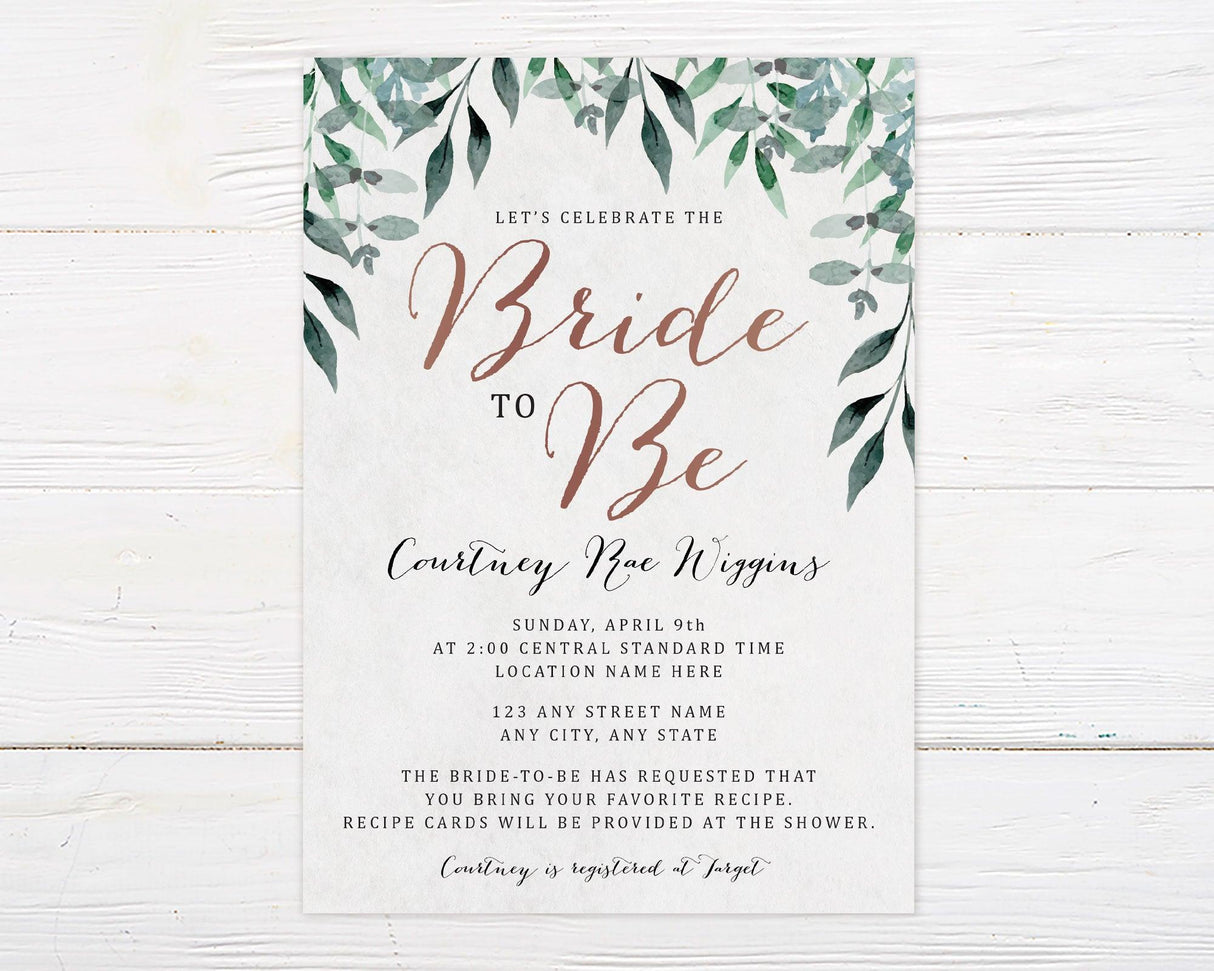 Hanging Leaves Shower Invitation - goprintplus