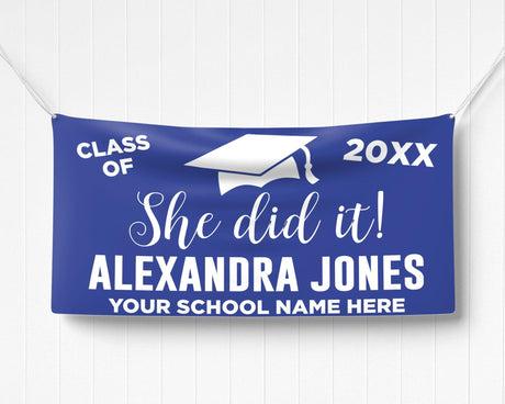 He/She Did It Graduation Banner - goprintplus