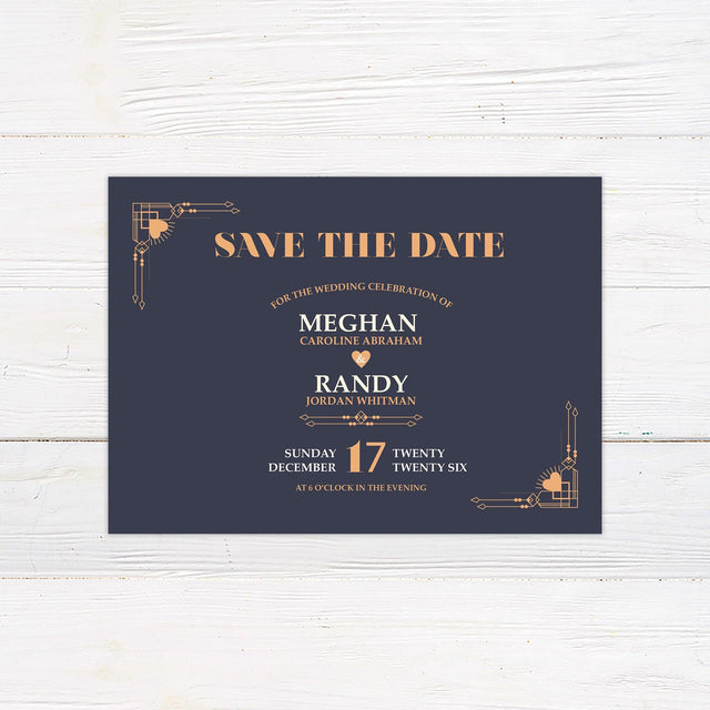 Heart Deco Save The Date - goprintplus