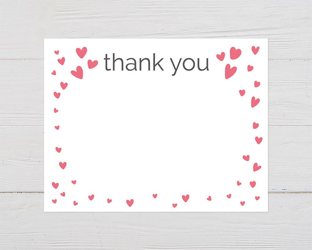 It's a Girl Heart Thank You Card - goprintplus