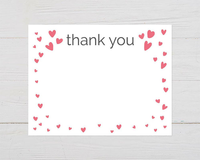 It's a Girl Heart Thank You Card - goprintplus