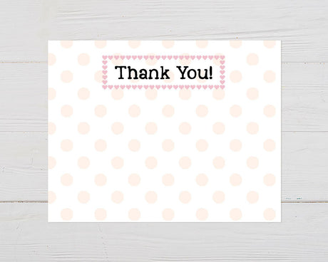 Heart and Polka Dots Thank You Card - goprintplus