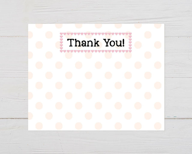 Heart and Polka Dots Thank You Card - goprintplus