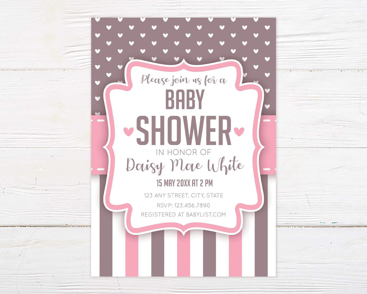 Hearts and Stripes Shower - goprintplus