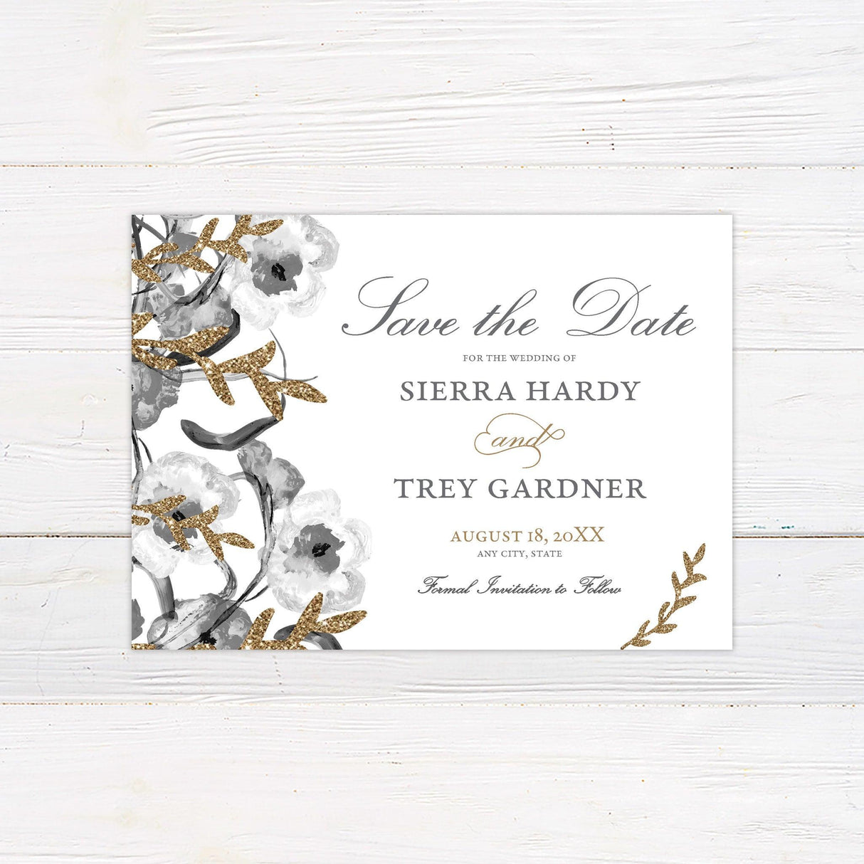 Hint of Gold Invitations - goprintplus