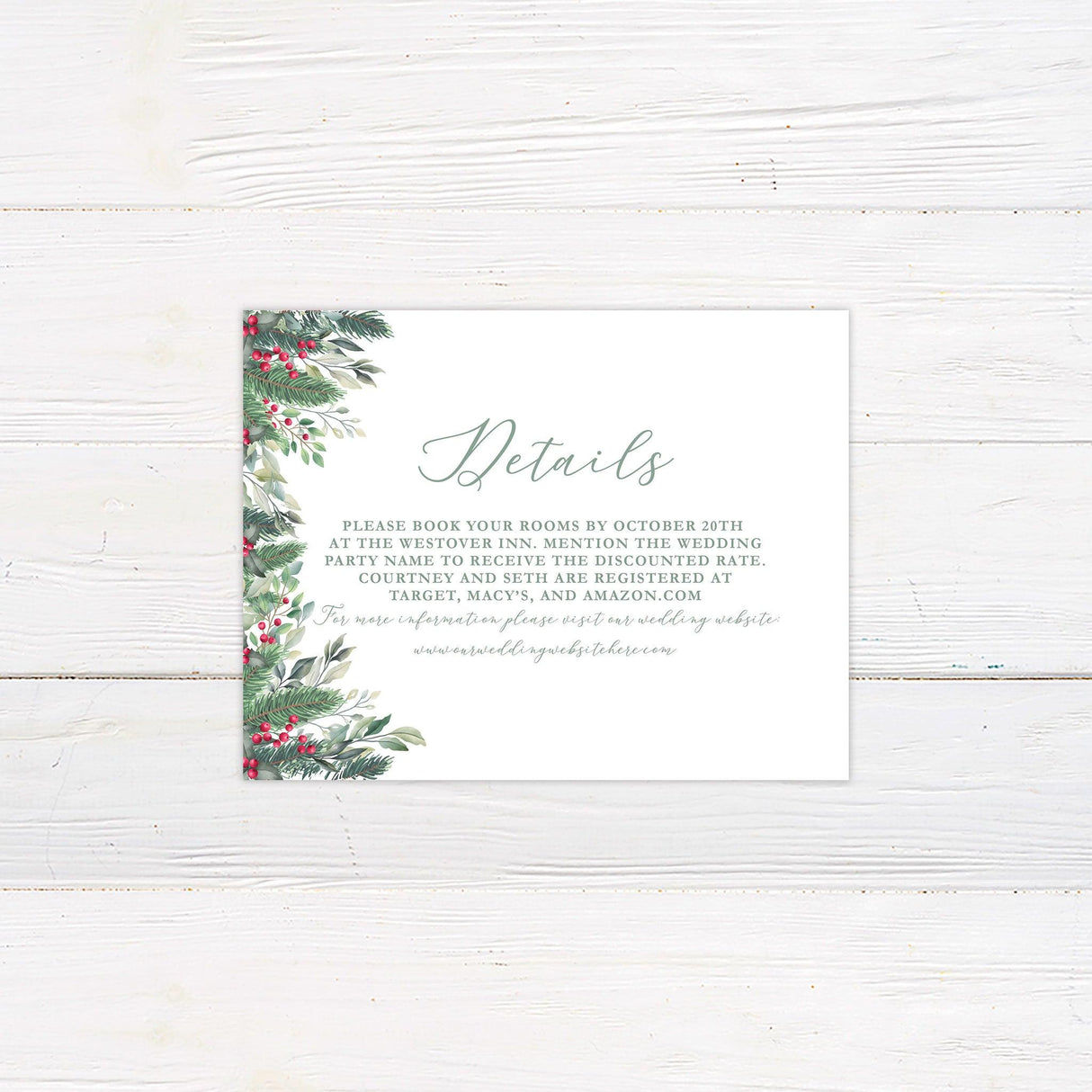 Holly Berries Invitations - goprintplus