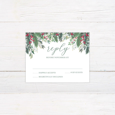 Holly Berries Invitations - goprintplus