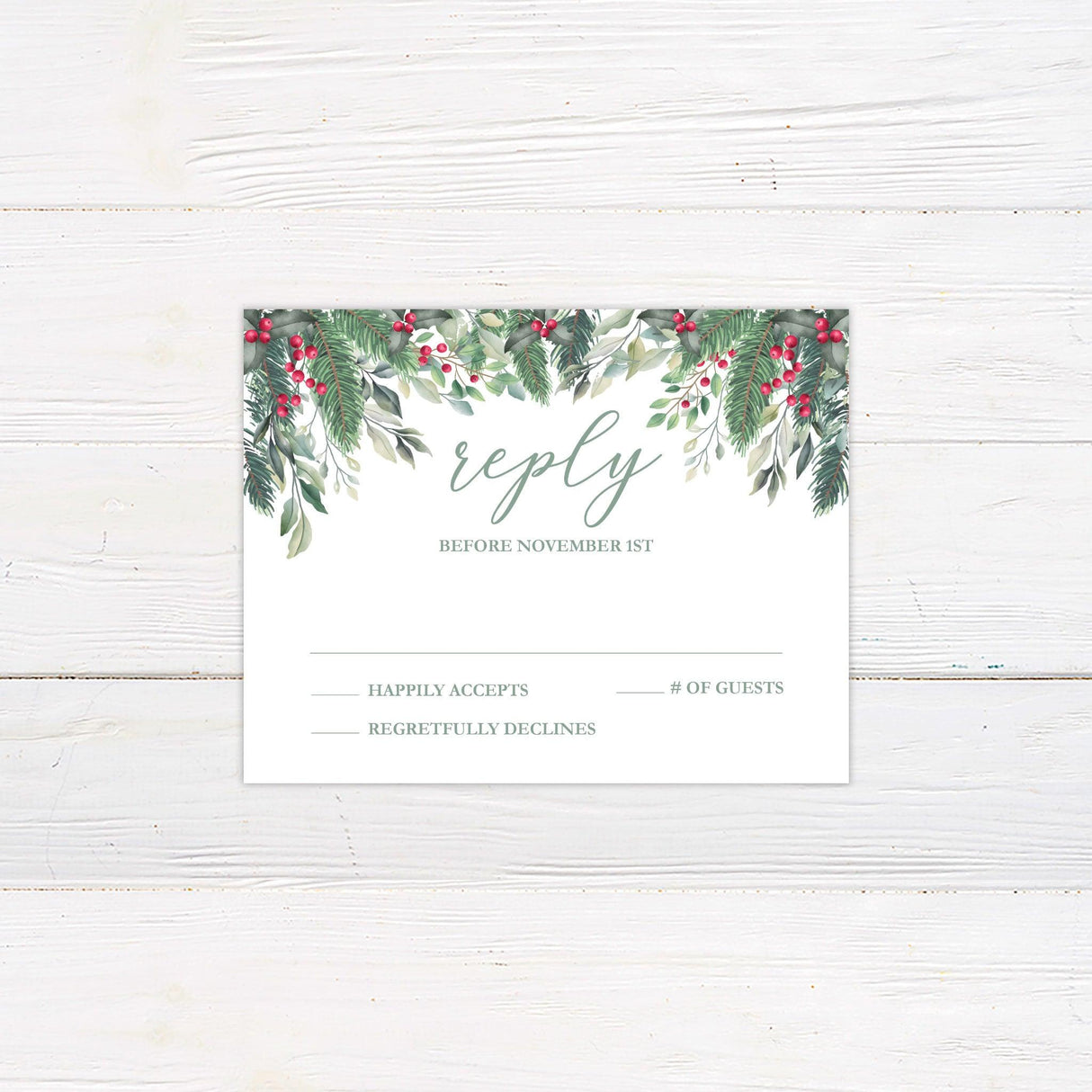 Holly Berries RSVP - goprintplus