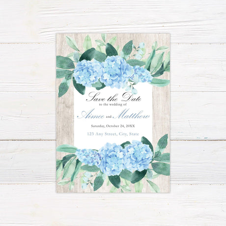 Hydrangea Wood Invitations - goprintplus