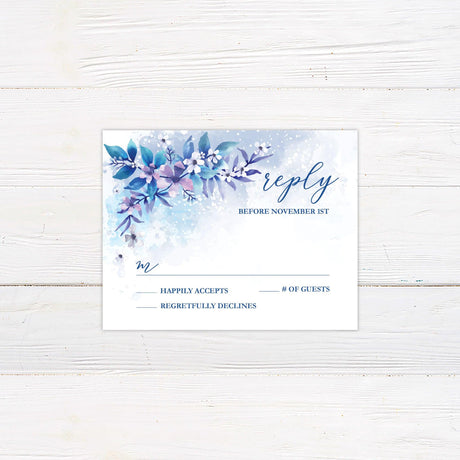 Icy Floral Invitations - goprintplus