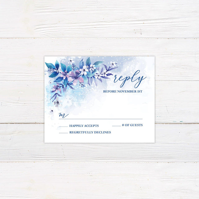 Icy Floral RSVP - goprintplus