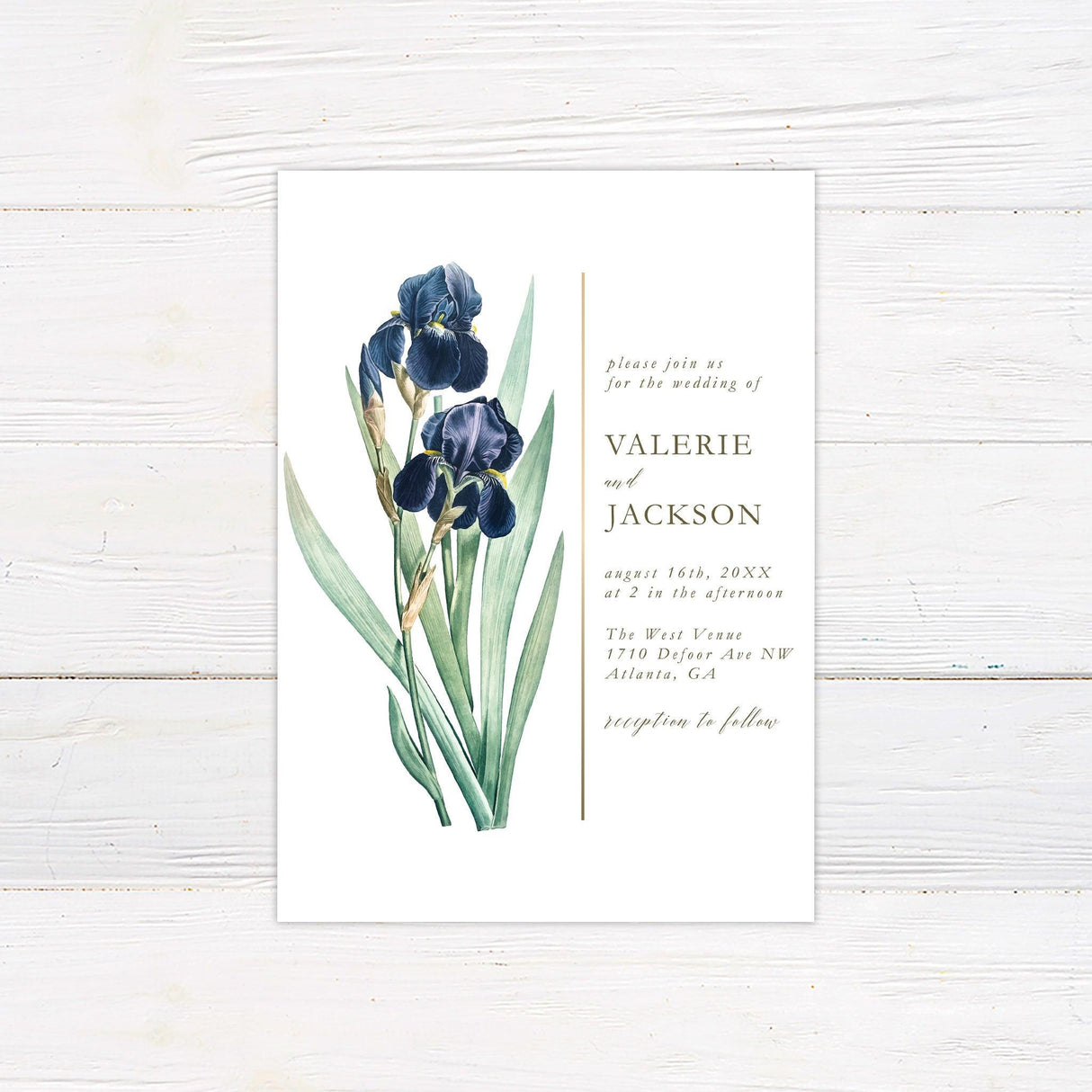 Iris Vintage Invitation - goprintplus