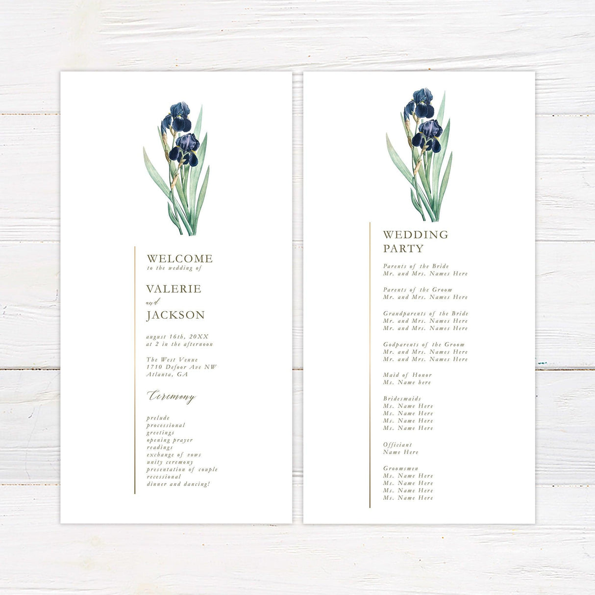 Iris Vintage Invitation - goprintplus