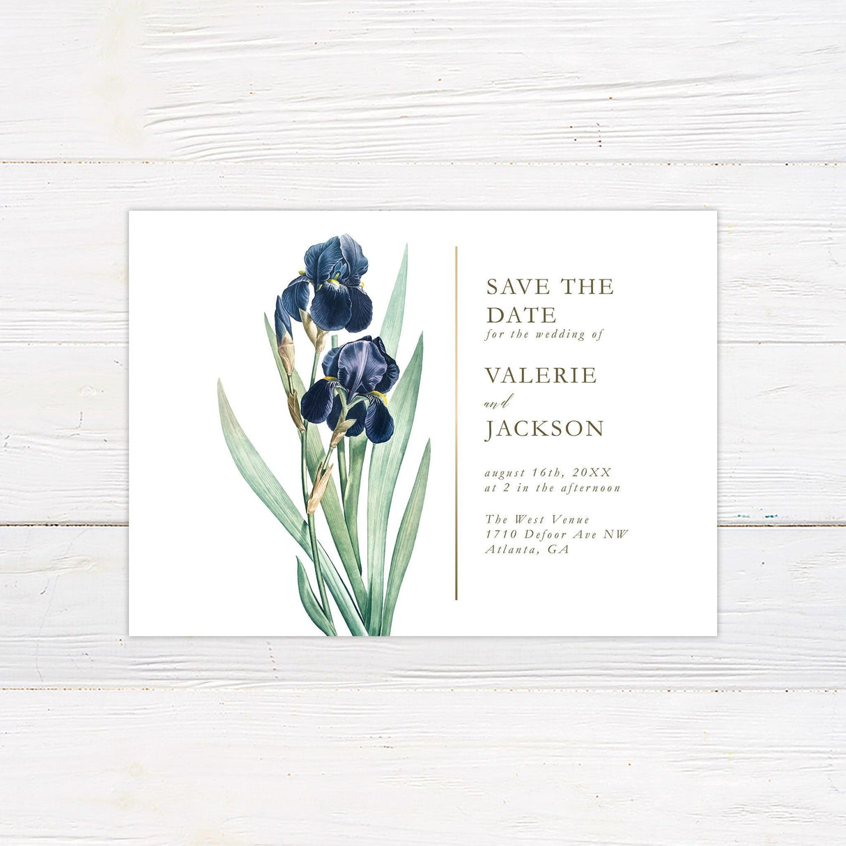 Iris Vintage Invitation - goprintplus