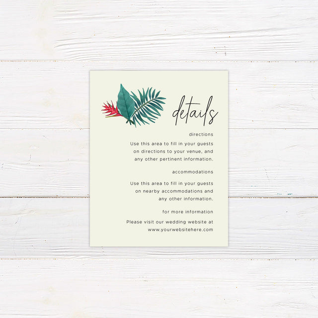 Island Leaves Details Cards - goprintplus