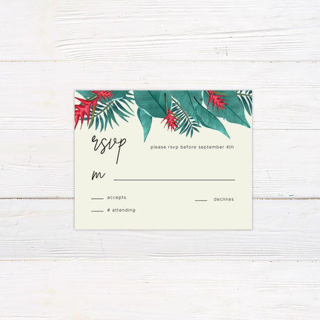 Island Leaves Invitations - goprintplus