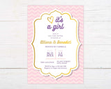 It's A Girl Chevron Shower - goprintplus