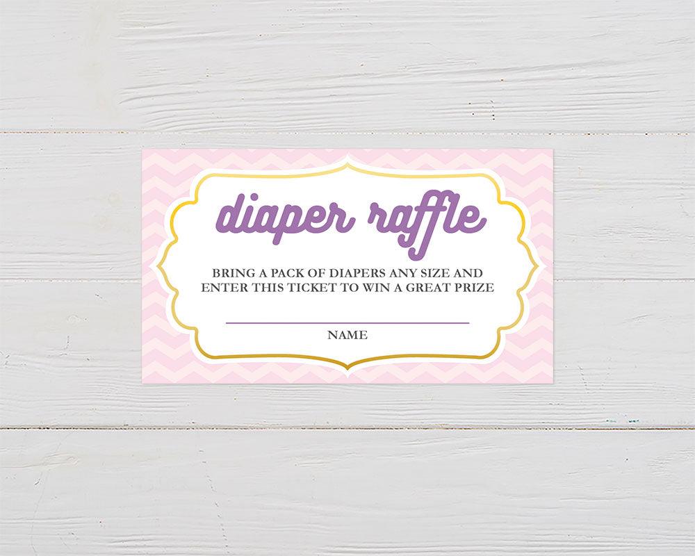 It's A Girl Chevron Diaper Raffle - goprintplus