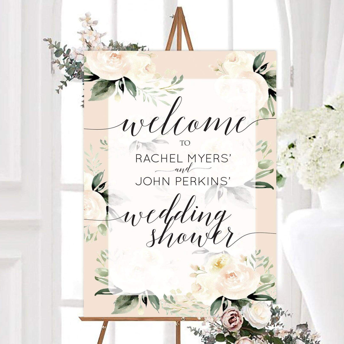 Ivory Peonies Sign | Go Print Plus