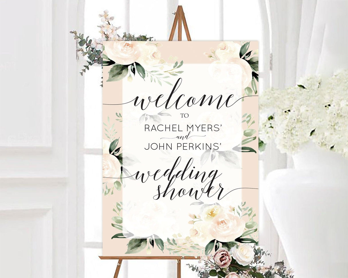 Ivory Peonies Sign - goprintplus