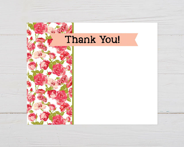 Jute and Floral Thank You Card - goprintplus